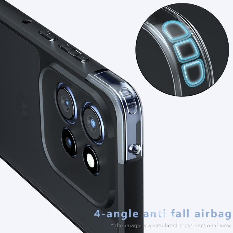 For Motorola Edge 50 Neo Armor Precise Hole PC Hybrid TPU Phone Case - Transparent