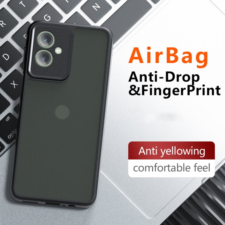 For Motorola Moto G55 Armor Precise Hole PC Hybrid TPU Phone Case - Transparent
