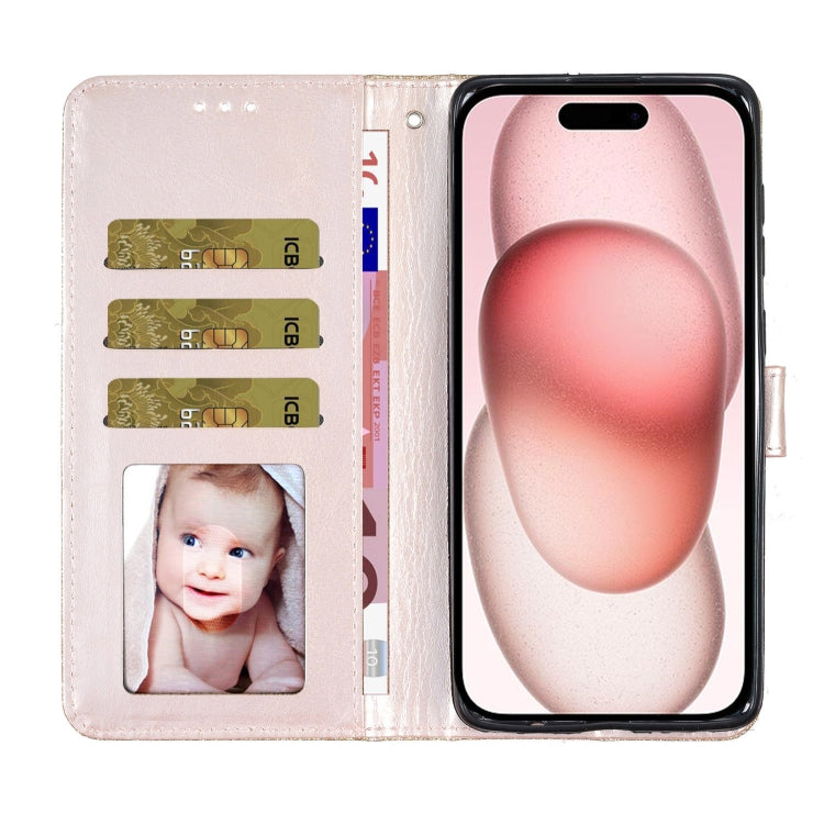 For iPhone 16 Glitter Powder Flip Leather Phone Case
