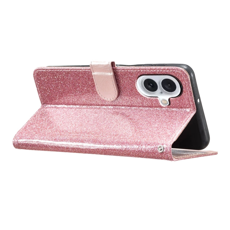 For iPhone 16 Glitter Powder Flip Leather Phone Case