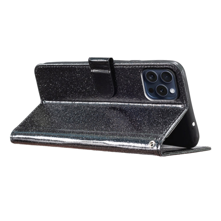 For iPhone 16 Pro Glitter Powder Flip Leather Phone Case