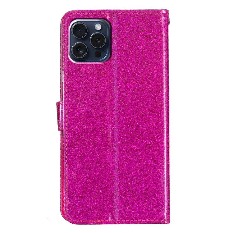 For iPhone 16 Pro Glitter Powder Flip Leather Phone Case
