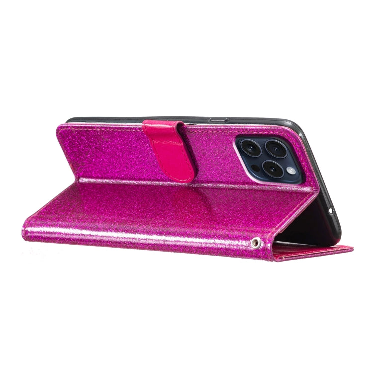 For iPhone 16 Pro Glitter Powder Flip Leather Phone Case
