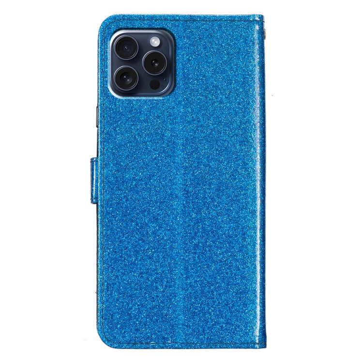 For iPhone 16 Pro Glitter Powder Flip Leather Phone Case