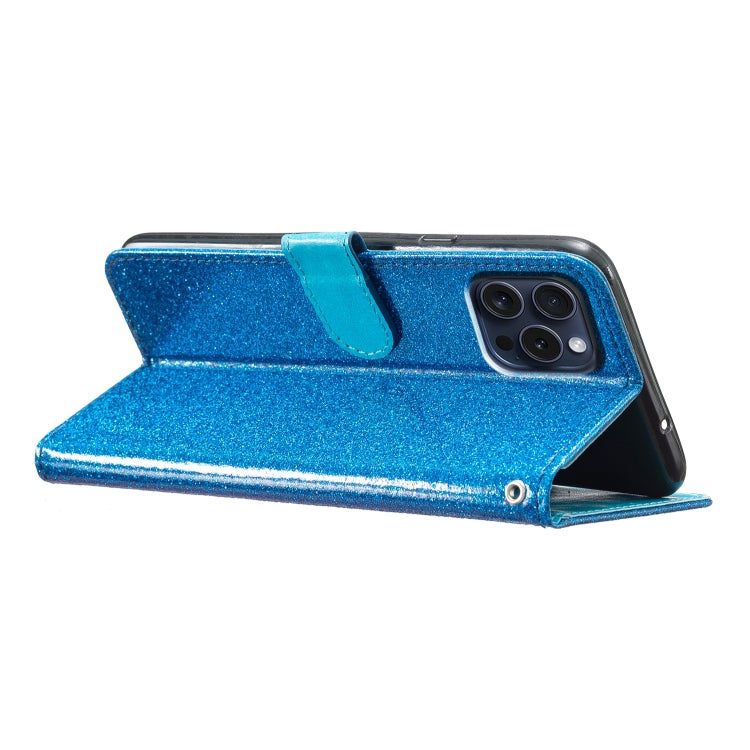 For iPhone 16 Pro Glitter Powder Flip Leather Phone Case