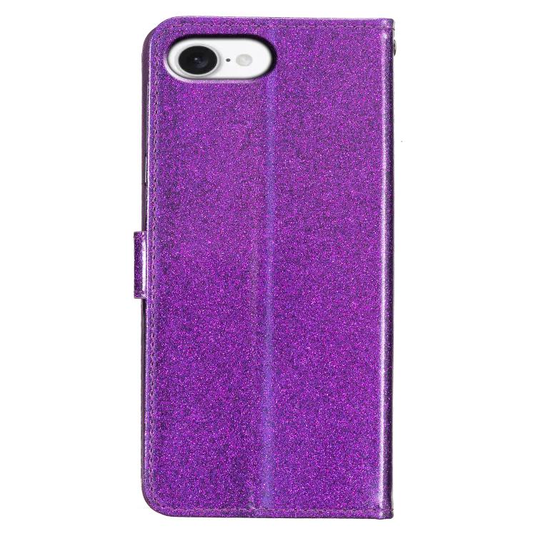 For iPhone 17e / 16e Glitter Powder Flip Leather Phone Case