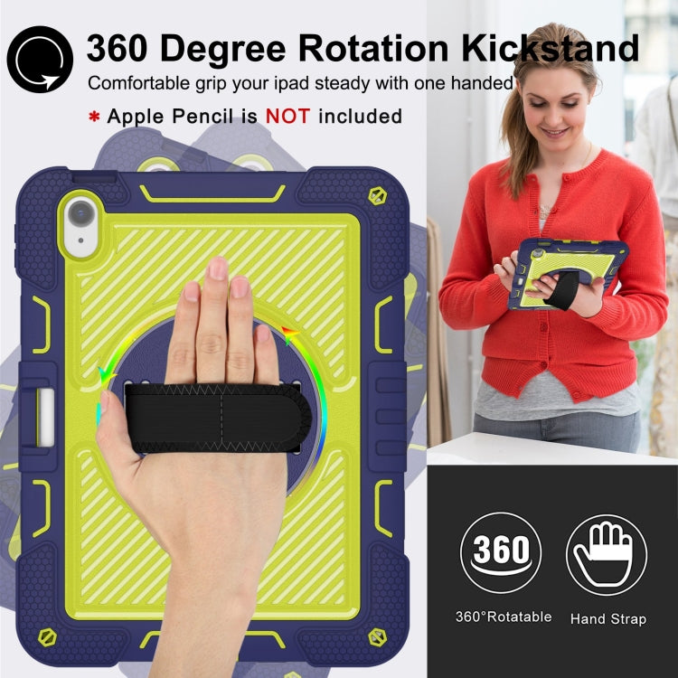 For iPad Air 11 2026 / 2025 / 2024 360 Degree Rotation PC Contrast Silicone Tablet Case