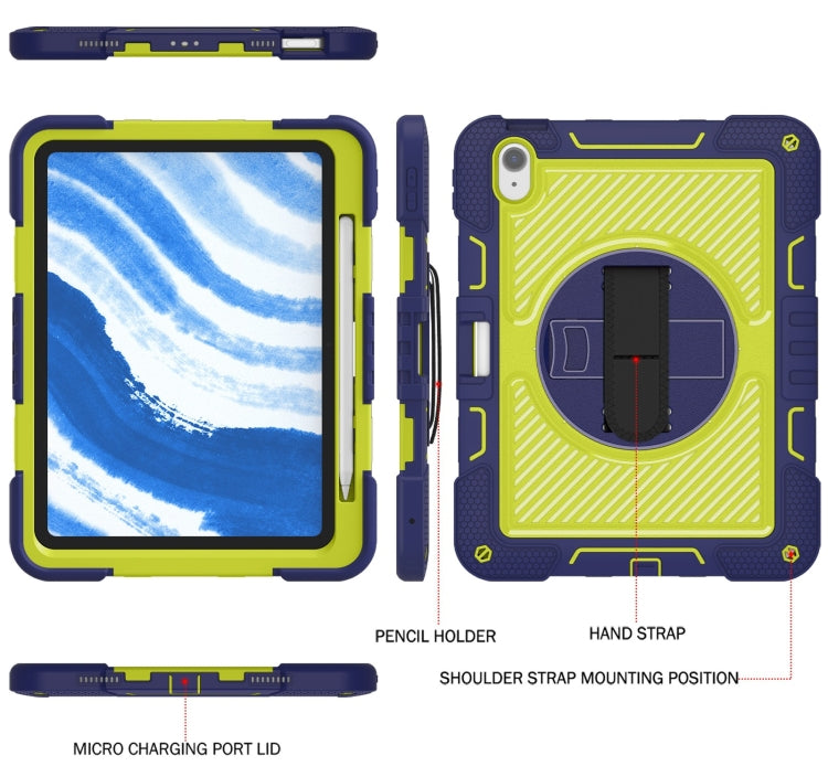 For iPad Air 11 2026 / 2025 / 2024 360 Degree Rotation PC Contrast Silicone Tablet Case