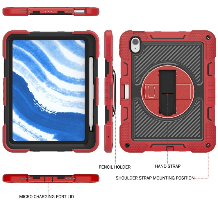 For iPad Air 11 2026 / 2025 / 2024 360 Degree Rotation PC Contrast Silicone Tablet Case