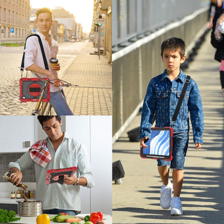 For iPad Air 11 2026 / 2025 / 2024 360 Degree Rotation PC Contrast Silicone Tablet Case
