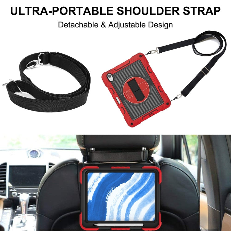 For iPad Air 11 2026 / 2025 / 2024 360 Degree Rotation PC Contrast Silicone Tablet Case