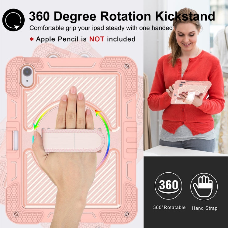 For iPad Air 11 2026 / 2025 / 2024 360 Degree Rotation PC Contrast Silicone Tablet Case