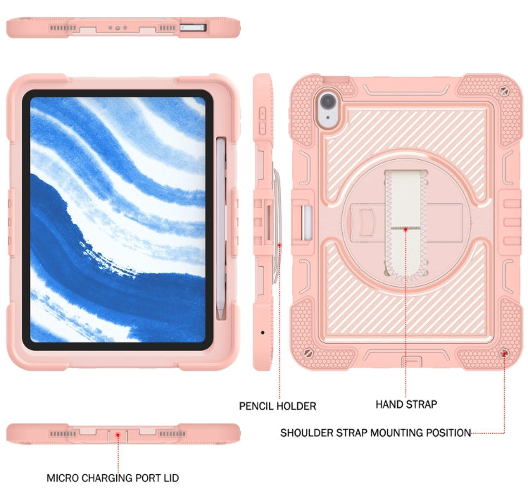 For iPad Air 11 2026 / 2025 / 2024 360 Degree Rotation PC Contrast Silicone Tablet Case