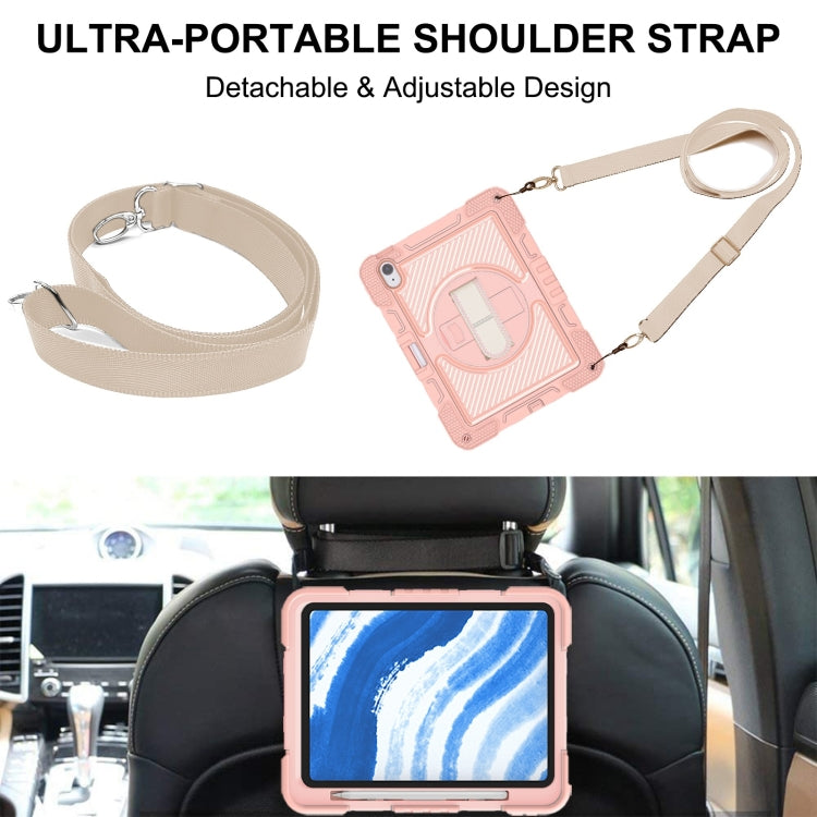 For iPad Air 11 2026 / 2025 / 2024 360 Degree Rotation PC Contrast Silicone Tablet Case