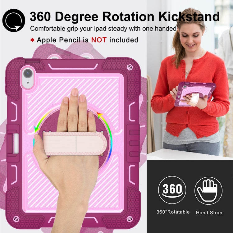 For iPad Air 11 2026 / 2025 / 2024 360 Degree Rotation PC Contrast Silicone Tablet Case