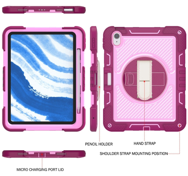 For iPad Air 11 2026 / 2025 / 2024 360 Degree Rotation PC Contrast Silicone Tablet Case