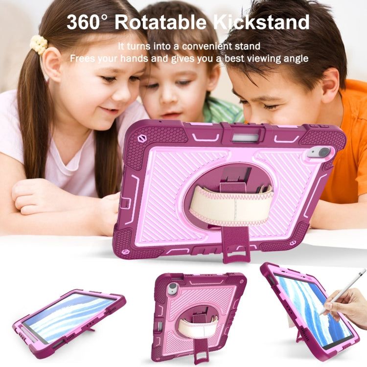 For iPad Air 11 2026 / 2025 / 2024 360 Degree Rotation PC Contrast Silicone Tablet Case