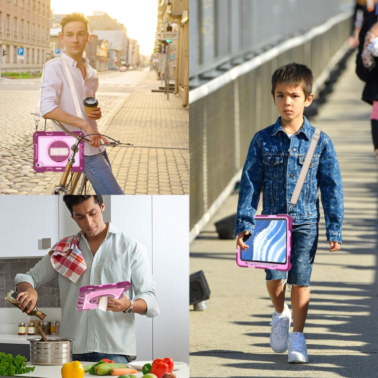 For iPad Air 11 2026 / 2025 / 2024 360 Degree Rotation PC Contrast Silicone Tablet Case