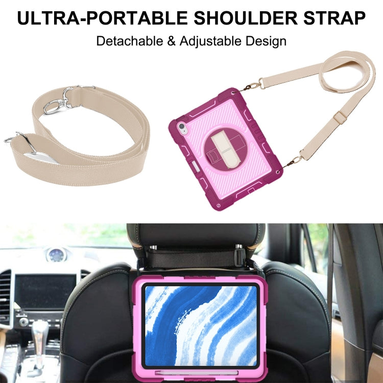 For iPad Air 11 2026 / 2025 / 2024 360 Degree Rotation PC Contrast Silicone Tablet Case