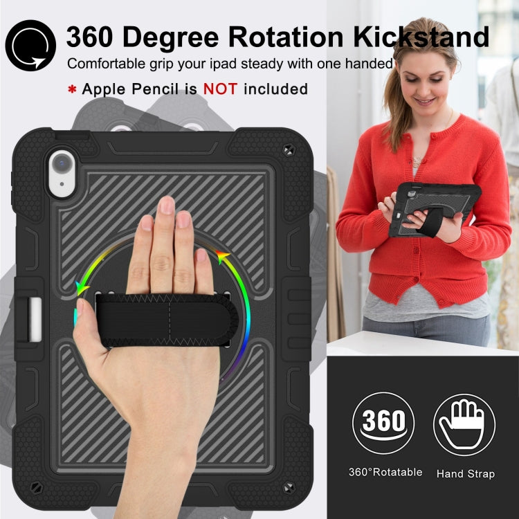 For iPad Air 11 2026 / 2025 / 2024 360 Degree Rotation PC Contrast Silicone Tablet Case
