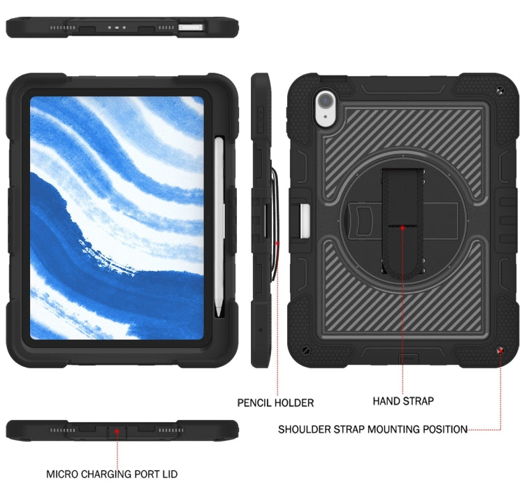 For iPad Air 11 2026 / 2025 / 2024 360 Degree Rotation PC Contrast Silicone Tablet Case