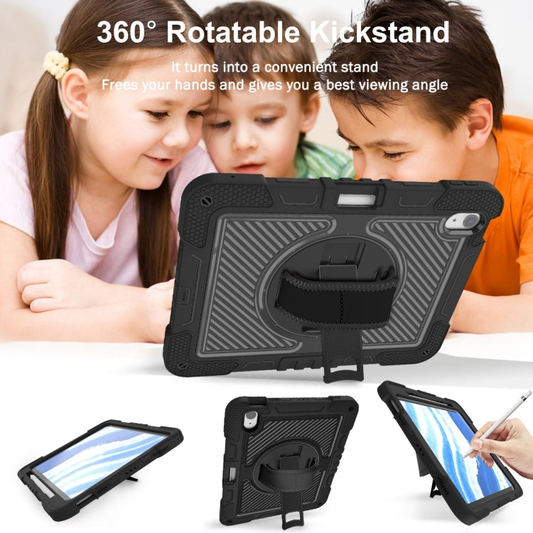 For iPad Air 11 2026 / 2025 / 2024 360 Degree Rotation PC Contrast Silicone Tablet Case