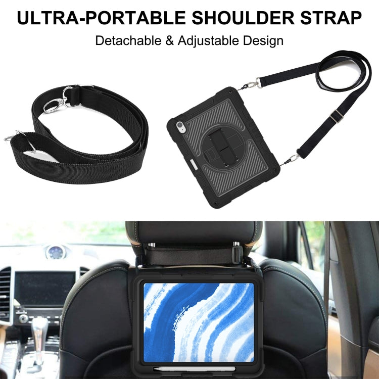 For iPad Air 11 2026 / 2025 / 2024 360 Degree Rotation PC Contrast Silicone Tablet Case