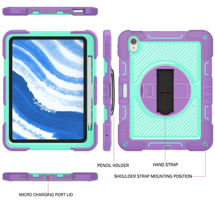 For iPad Air 11 2026 / 2025 / 2024 360 Degree Rotation PC Contrast Silicone Tablet Case
