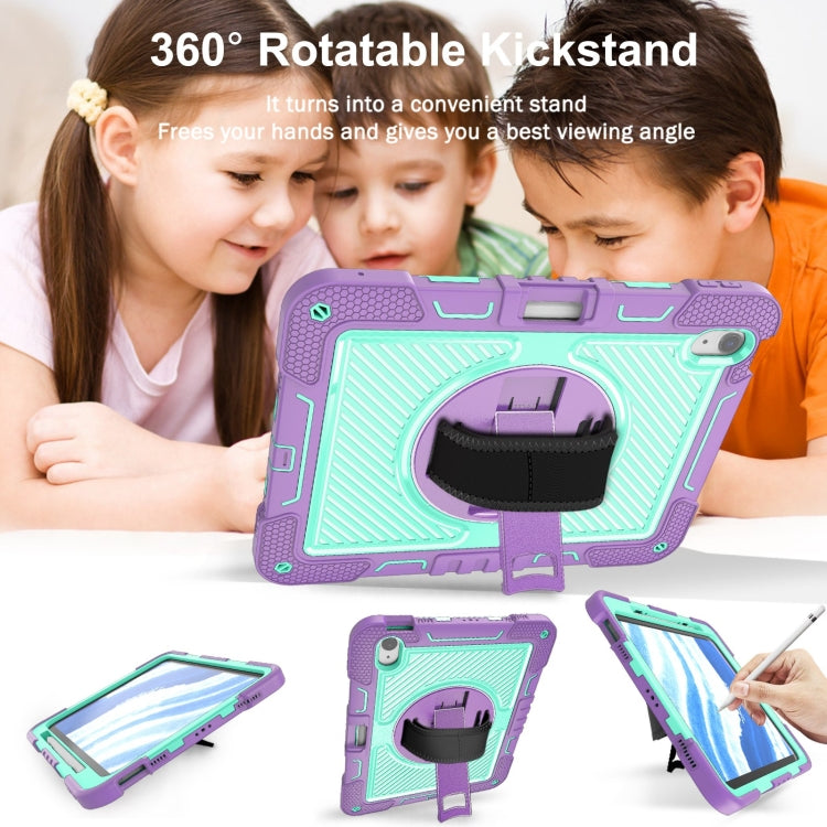 For iPad Air 11 2026 / 2025 / 2024 360 Degree Rotation PC Contrast Silicone Tablet Case