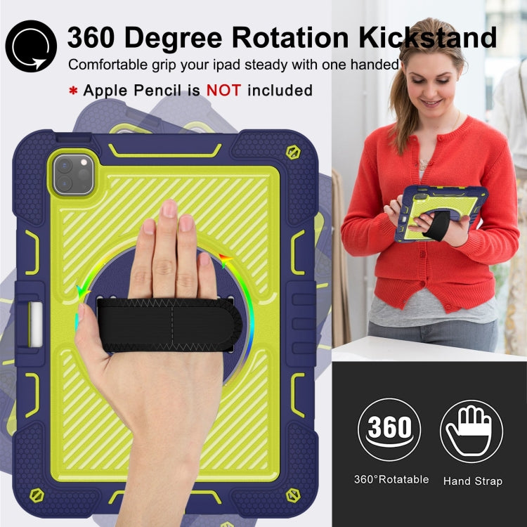 For iPad Pro 11 2025 / 2024 360 Degree Rotation PC Contrast Silicone Tablet Case
