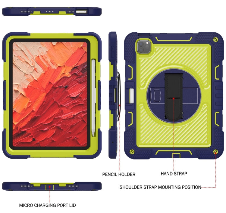 For iPad Pro 11 2025 / 2024 360 Degree Rotation PC Contrast Silicone Tablet Case