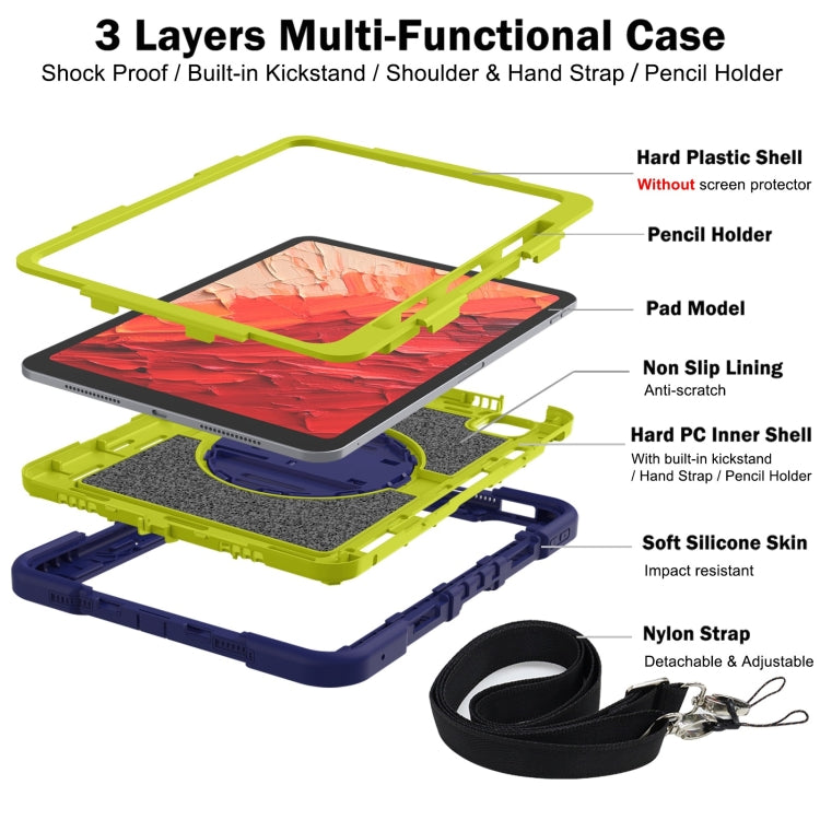 For iPad Pro 11 2025 / 2024 360 Degree Rotation PC Contrast Silicone Tablet Case