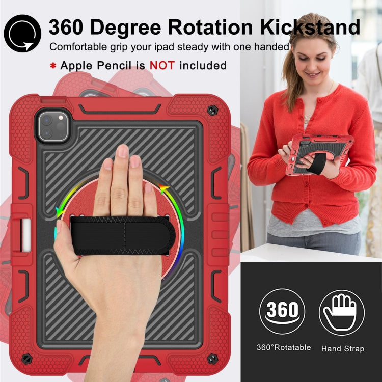 For iPad Pro 11 2025 / 2024 360 Degree Rotation PC Contrast Silicone Tablet Case