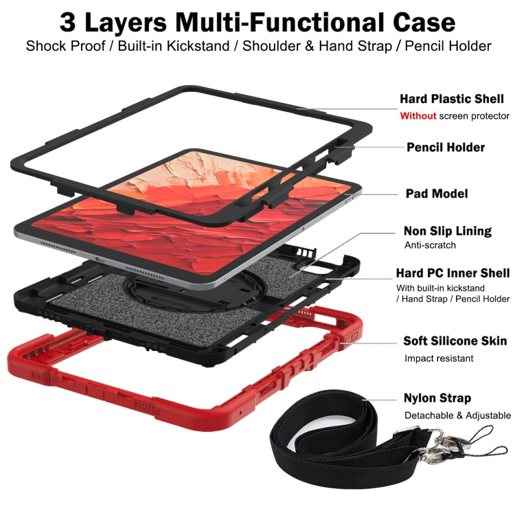 For iPad Pro 11 2025 / 2024 360 Degree Rotation PC Contrast Silicone Tablet Case