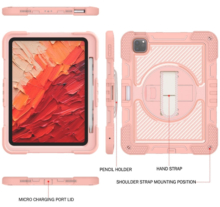 For iPad Pro 11 2025 / 2024 360 Degree Rotation PC Contrast Silicone Tablet Case