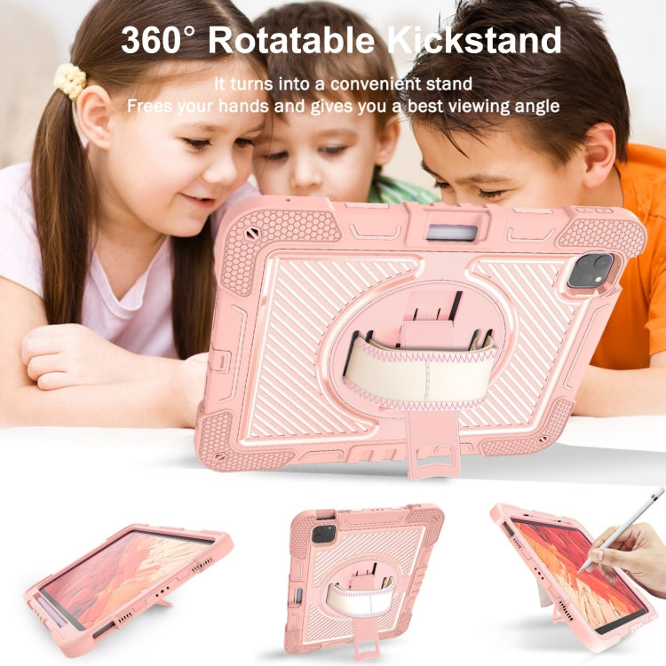 For iPad Pro 11 2025 / 2024 360 Degree Rotation PC Contrast Silicone Tablet Case