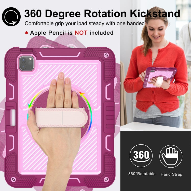 For iPad Pro 11 2025 / 2024 360 Degree Rotation PC Contrast Silicone Tablet Case