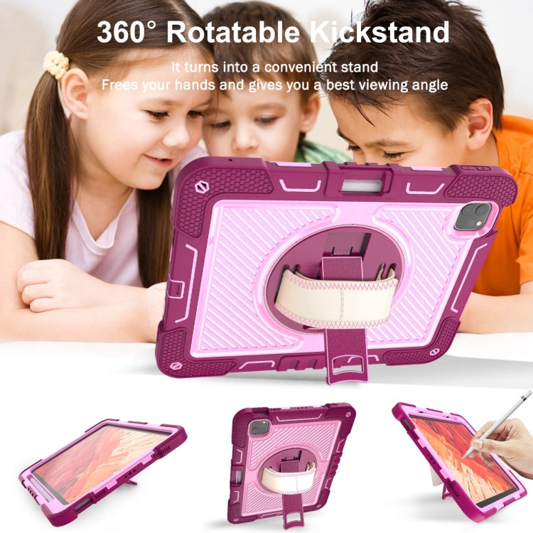 For iPad Pro 11 2025 / 2024 360 Degree Rotation PC Contrast Silicone Tablet Case