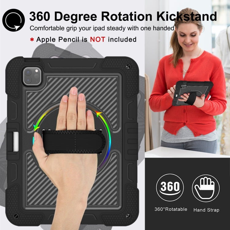 For iPad Pro 11 2025 / 2024 360 Degree Rotation PC Contrast Silicone Tablet Case