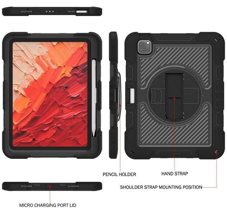 For iPad Pro 11 2025 / 2024 360 Degree Rotation PC Contrast Silicone Tablet Case