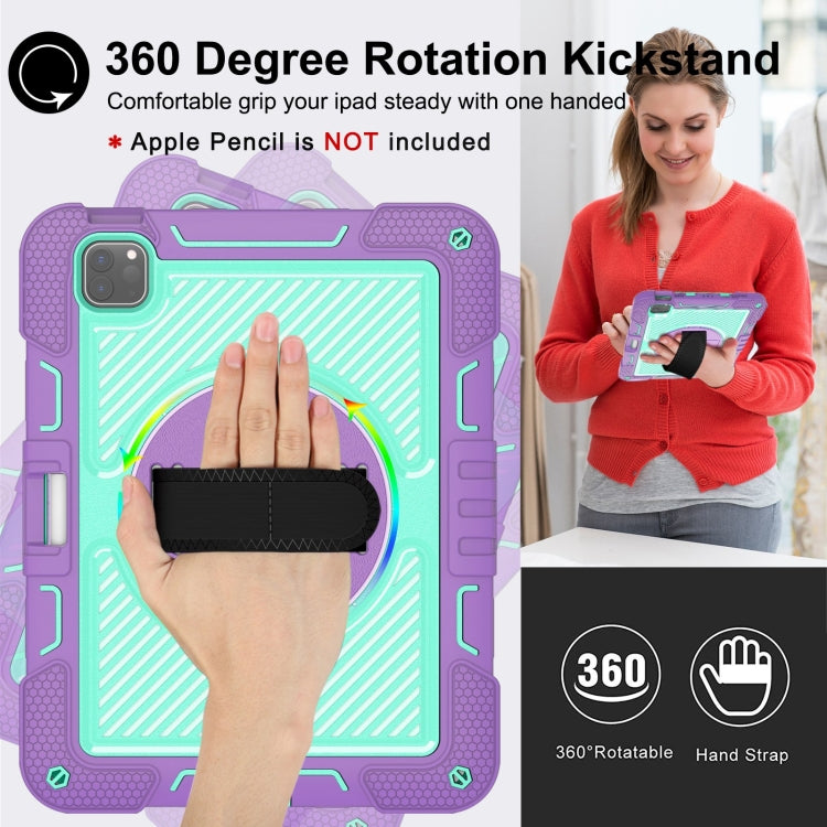 For iPad Pro 11 2025 / 2024 360 Degree Rotation PC Contrast Silicone Tablet Case