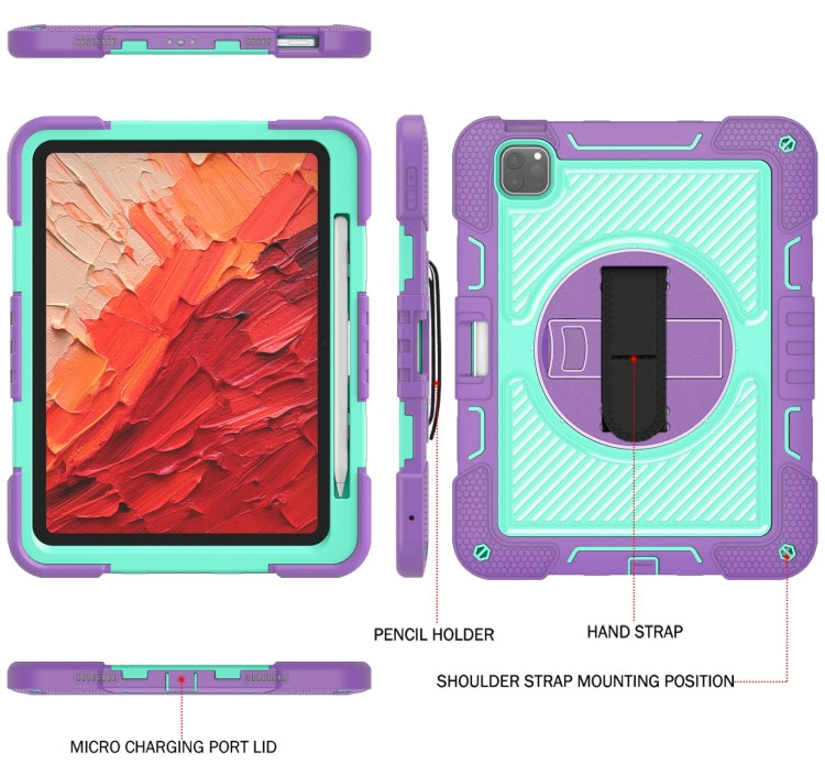 For iPad Pro 11 2025 / 2024 360 Degree Rotation PC Contrast Silicone Tablet Case