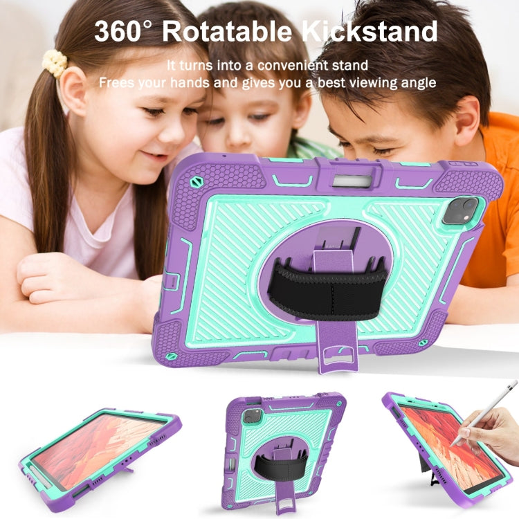 For iPad Pro 11 2025 / 2024 360 Degree Rotation PC Contrast Silicone Tablet Case