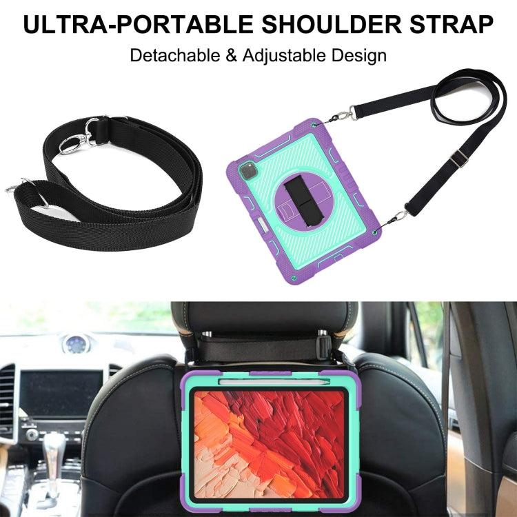 For iPad Pro 11 2025 / 2024 360 Degree Rotation PC Contrast Silicone Tablet Case