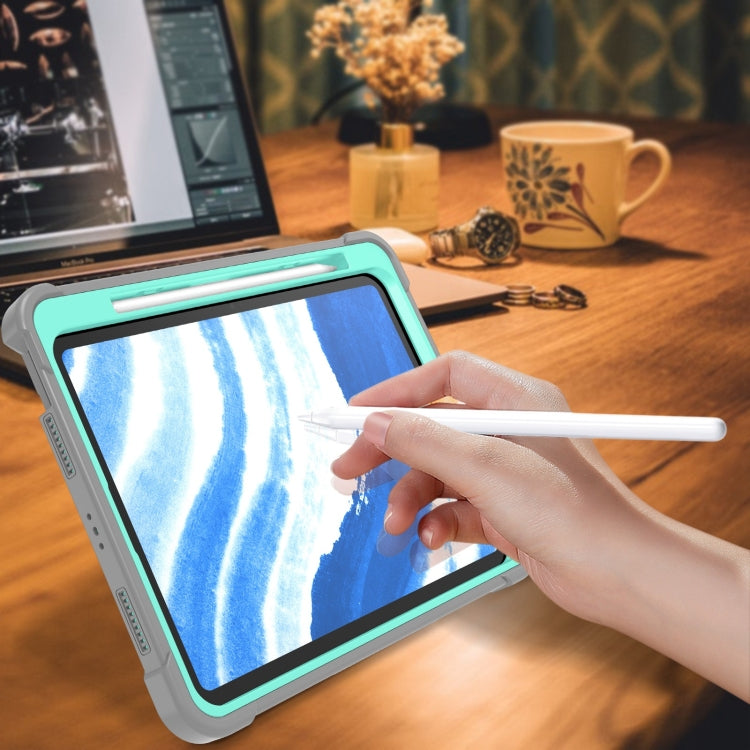 For iPad Air 11 2026 / 2025 / 2024 Shockproof Silicone Hybrid PC Tablet Case with Holder