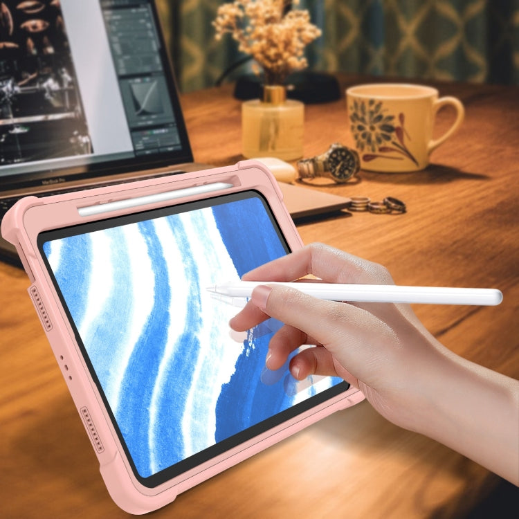 For iPad Air 11 2026 / 2025 / 2024 Shockproof Silicone Hybrid PC Tablet Case with Holder