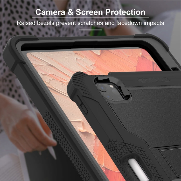 For iPad Pro 11 2025 / 2024 Shockproof Silicone Hybrid PC Tablet Case with Holder