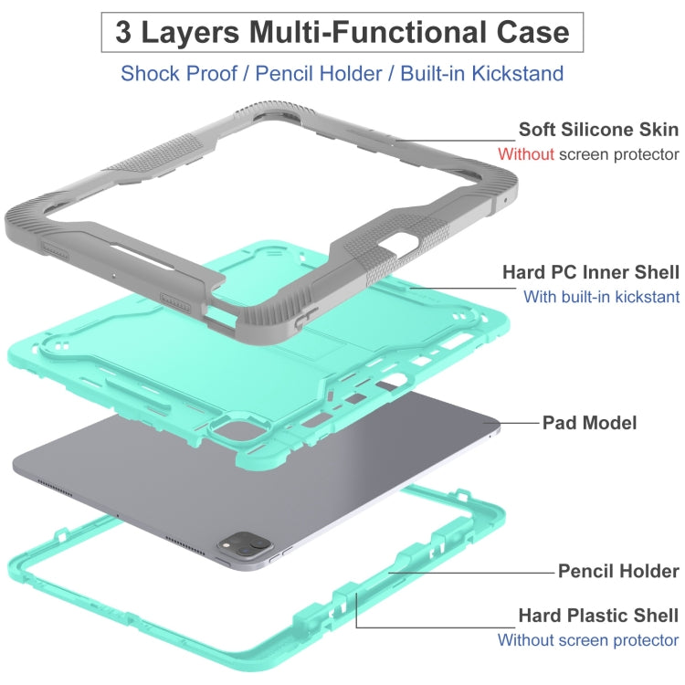 For iPad Pro 13 2025 / 2024 Shockproof Silicone Hybrid PC Tablet Case with Holder