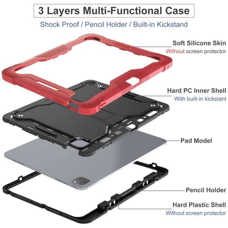 For iPad Pro 13 2025 / 2024 Shockproof Silicone Hybrid PC Tablet Case with Holder