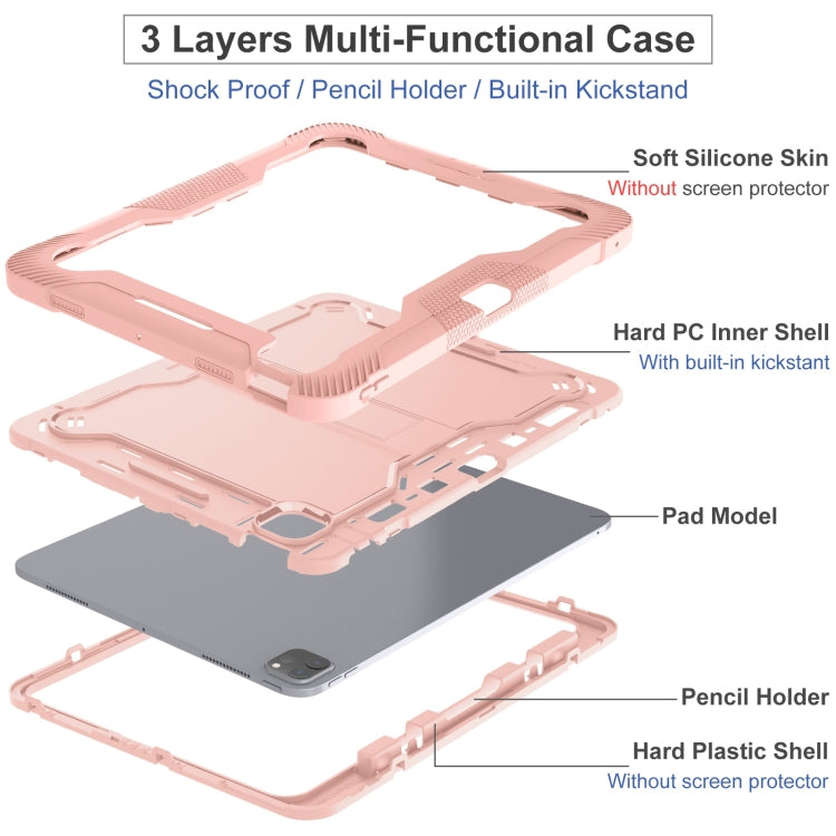 For iPad Pro 13 2025 / 2024 Shockproof Silicone Hybrid PC Tablet Case with Holder